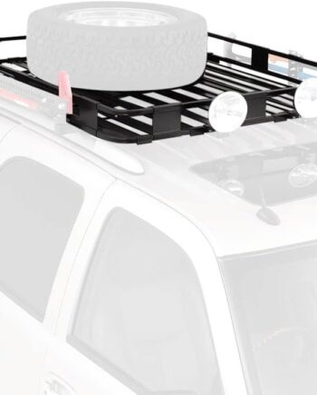 Black Aluminum  Roof Rack for Cargo, Luggage, and Bikes. Fits Full Size Vans. 50" W x 60" L x 5" T. Requires Vehicle Specific Roof Rack Adapter