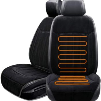 Car Seat Cushion Chair Cushion Auto Seat Cushion for Full Back and Seat, Velour Seat Car Cushion Front Chair Pad, Seat Cushion for Car Seat Driver 1 Pack (1pcs/Black)