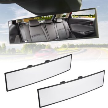 Rear View Mirror, Universal 11.81 Inch 2 Pack Panoramic Convex Rearview Mirror, Interior Clip-on Wide Angle Rear View Mirror to Reduce Blind Spot Effectively for Car  Trucks - Clear