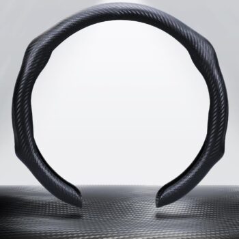 Car Steering Wheel Cover, Carbon Fiber Steering Wheel Protector 5D Sport Non-Slip, Comfortable & Breathable Car Interior Decoration, Universal Fit 14.5"-15" Steering Wheel
