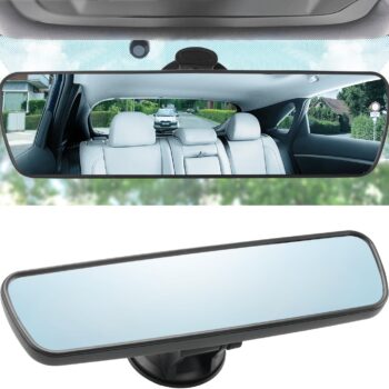 Anti Glare Rear View Mirror with Adjustable Suction Cup, HD Universal Car Interior Rear View Mirror to Eliminate Blind Spots and Reduce Glare for Cars, s, and Trucks(360° Adjustable)
