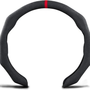 Car Steering Wheel Cover Suede Wrap 14.5-15 inch Steering Wheel Grip Snap On Non Slip Sport Car Interior Accessories Decoration Universal Black
