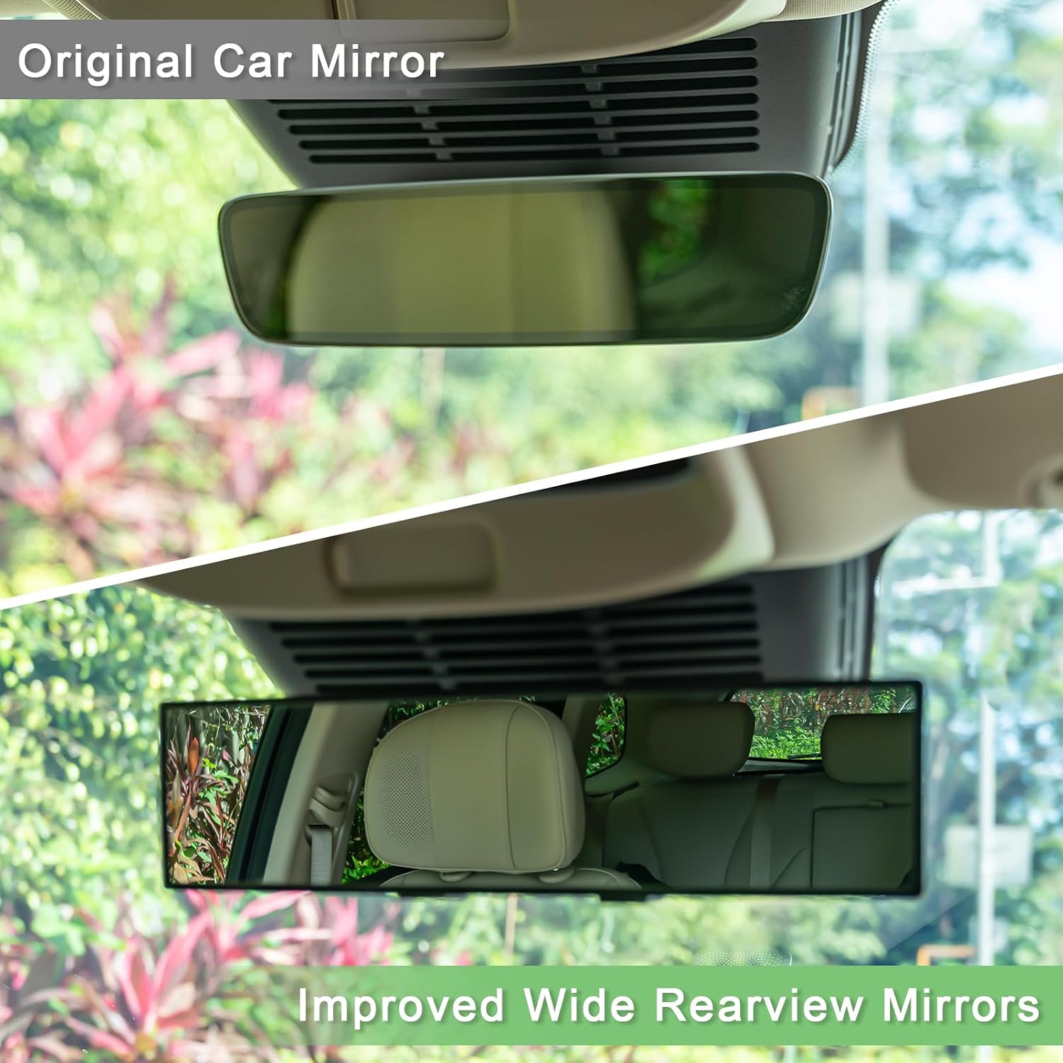 Rear View Mirror, Interior Clip-on Wide Angle Rear View Mirror, Universal 11.81 Inch Panoramic Convex Rearview Mirror, Rear View Mirror Accessory, for Cars,s,Trucks, Various Kinds Vehicles