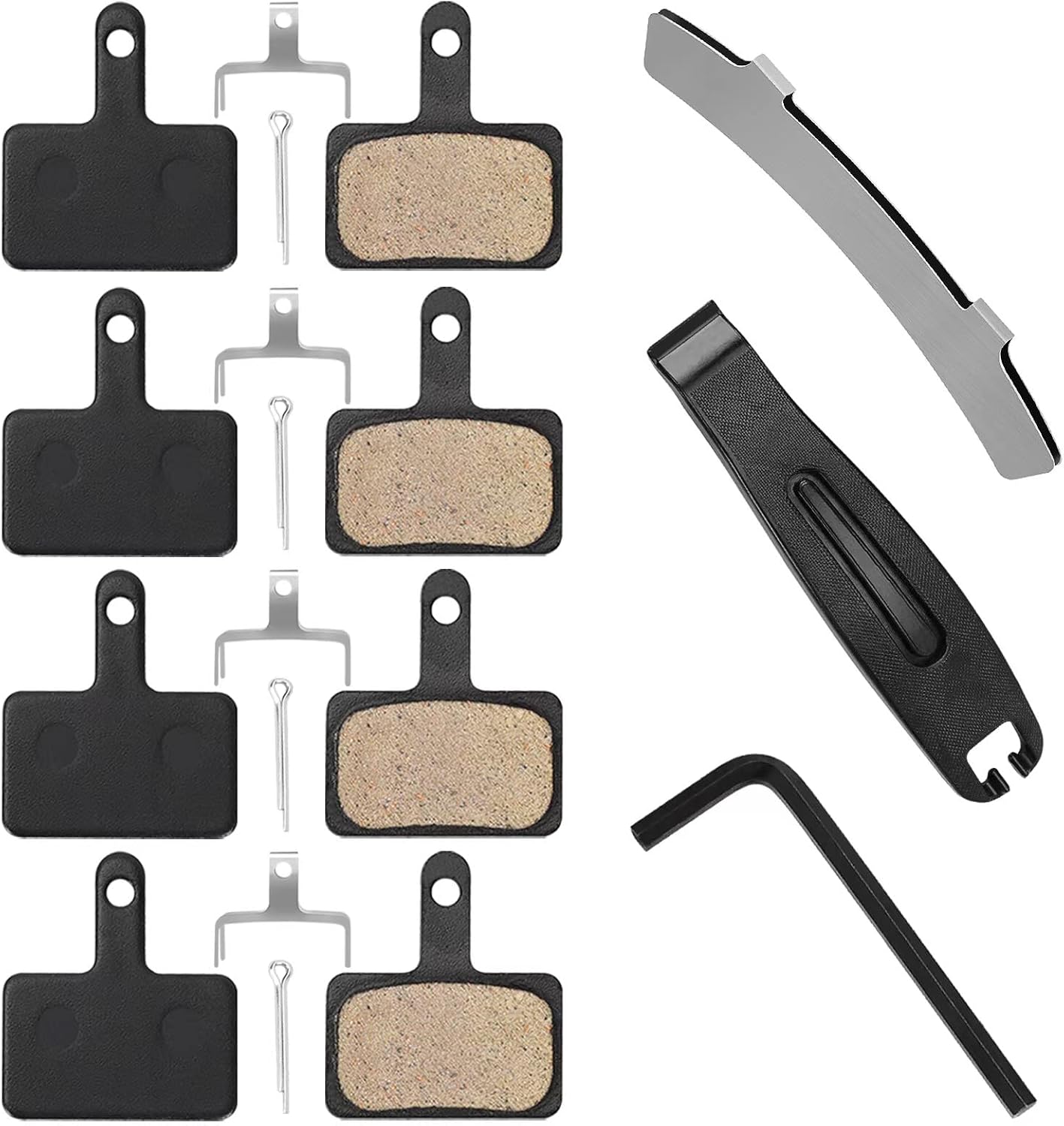 4 Sets Bicycle Disc Brake Pads, Comes with Fitting Tools, Suitable for Mountain Bikes & Electric Bikes