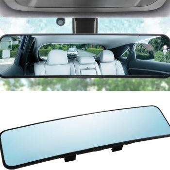Anti Glare Rear View Mirror 11.2''(285mm), Wide Angle Panoramic Convex Curve Rearview Mirror Clip on Original Mirror to Eliminate Blind Spot and Antiglare for Cars  Trucks