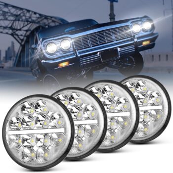 5.75" Round LED Headlight, Hi-Lo Beam + DRL + Turn Signal, 35W Sealed Beam