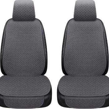 Car Seat Covers Cushion Pad, Seat Covers for Cars, Super Breathable, Warm in Winter and Cool in Summer, Anti-Slip, Storage Bags, Universal Seat Covers Fit for Most Sedans(Gray 2 Front Seat)